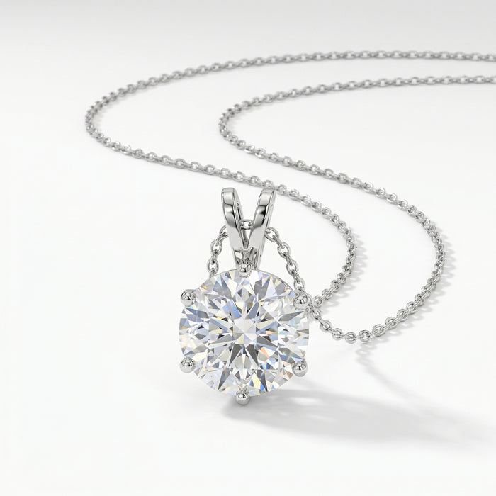 14K White Gold 1.50ct Lab-Grown Diamond Solitaire Pendant