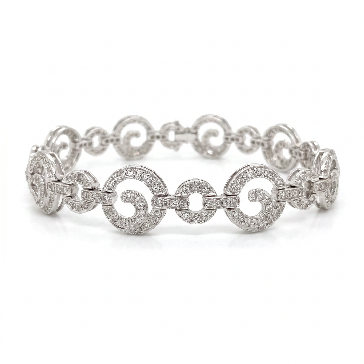 14K White Gold Diamond Tennis Bracelet - 2.0ct Round Cut