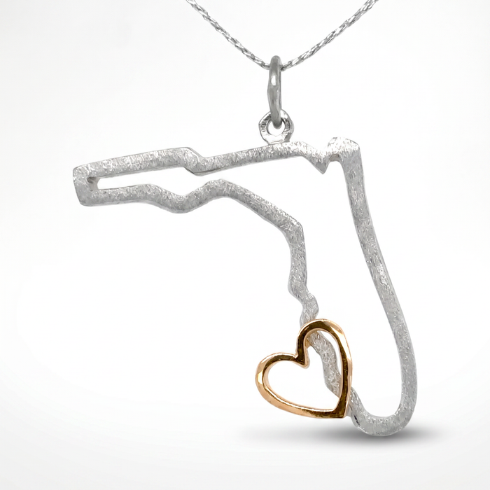 14K Gold #SWFLStrong Pendant - Mixed Metal Heart Design