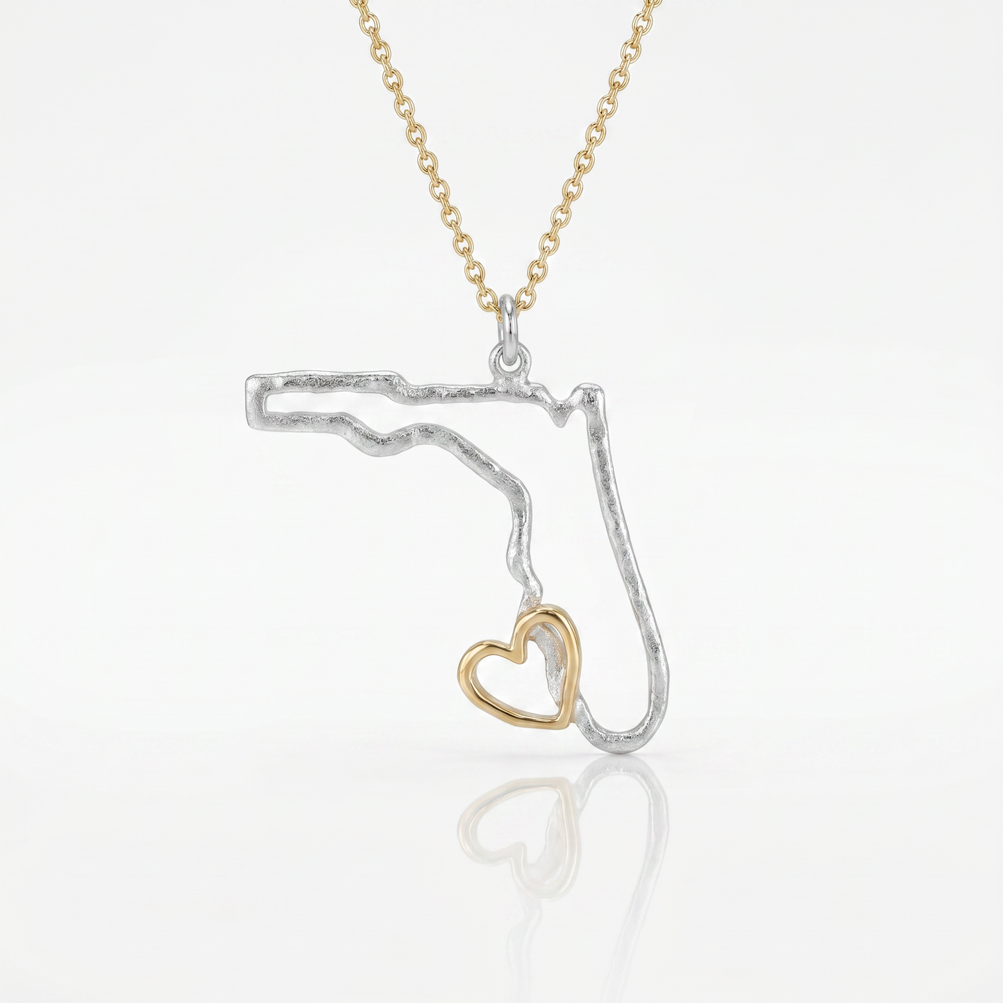 Sterling Silver & 14K Yellow Gold Florida Pendant #SWFLStrong