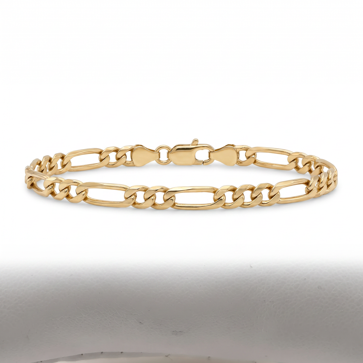 14K Yellow Gold Figaro Bracelet 5.2mm - 8.5 inches