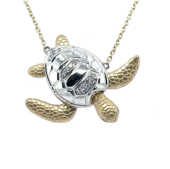 14k gold sea turtle pendant necklace from Zak's Jewelry