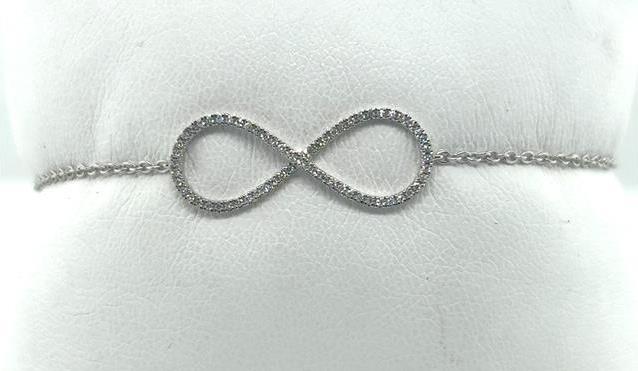 14K Gold Diamond Infinity Symbol Bracelet for Women
