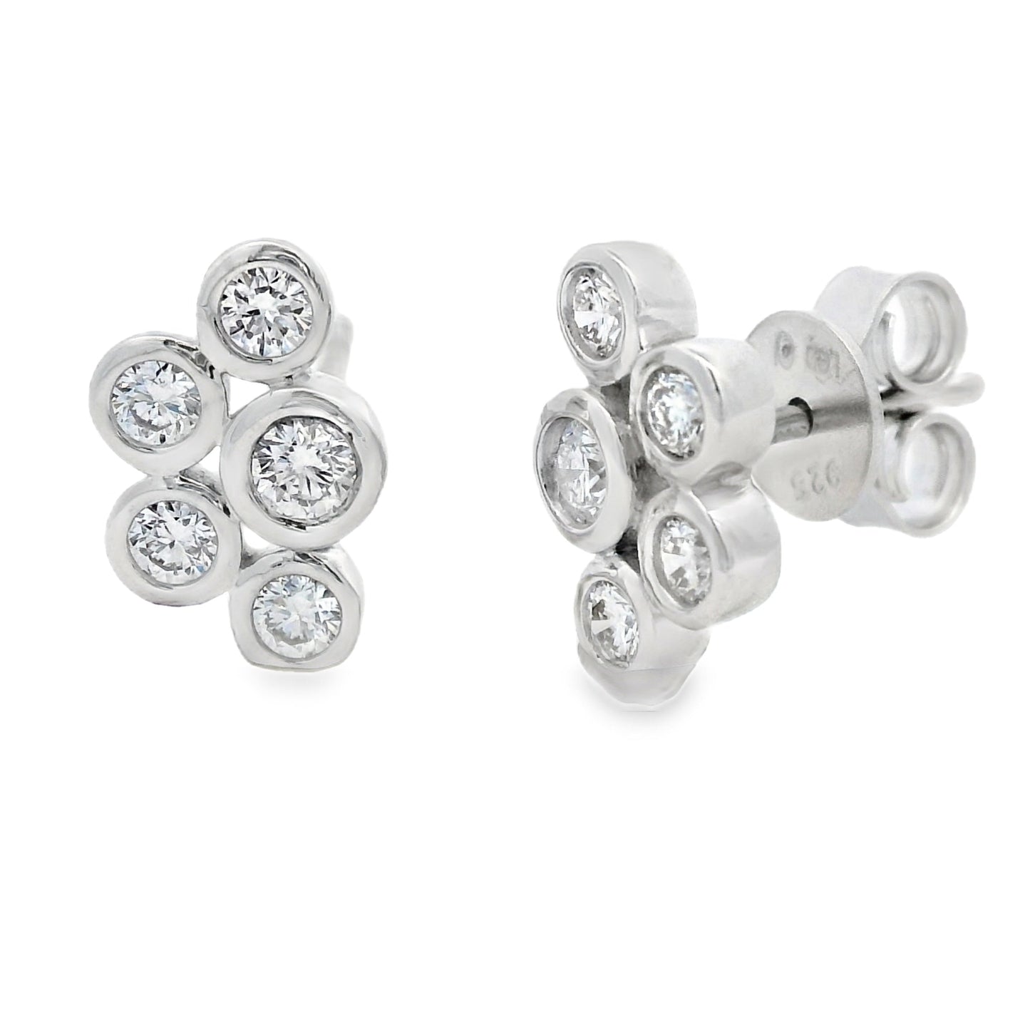 Sterling Silver Lab Grown Diamond Stud Earrings 0.50ctw