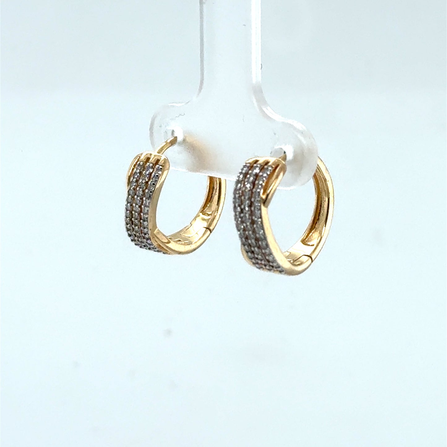 Sterling Silver Vermeil Lab Diamond Hoop Earrings 0.50ctw