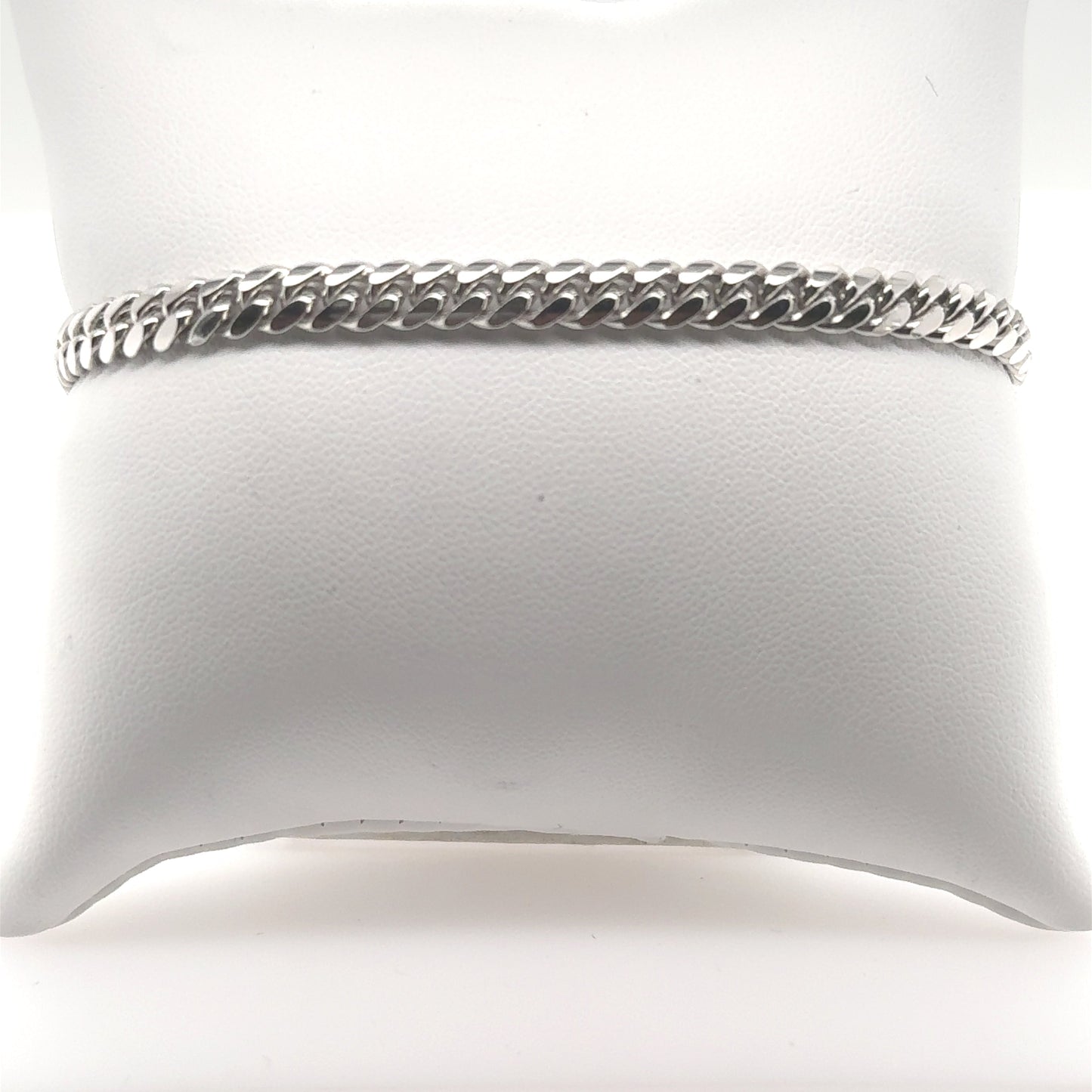 14K White Gold Miami Cuban Link Bracelet - 5.2mm, 8.25"