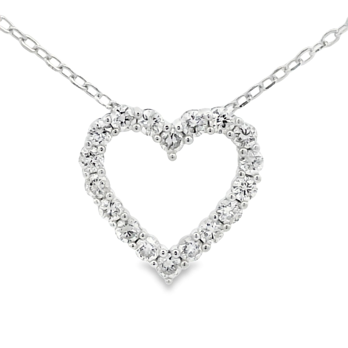 Sterling Silver Timeless Lab Grown Diamond Heart Pendant - 0.50ctw