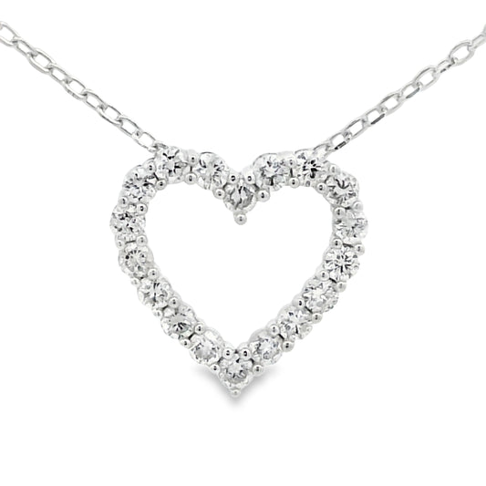 Sterling Silver Timeless Lab Grown Diamond Heart Pendant - 0.50ctw