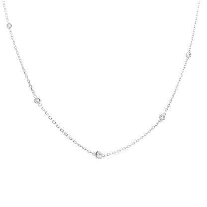 Sterling Silver Lab Grown Diamond by the Yard Necklace - 0.50ctw