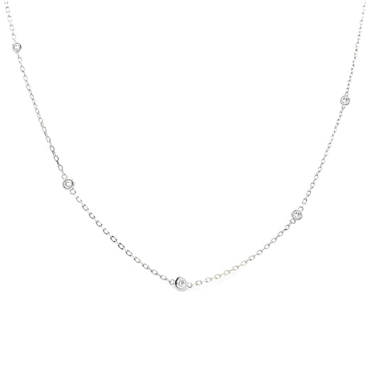 Sterling Silver Lab Grown Diamonds by the Yard Necklace