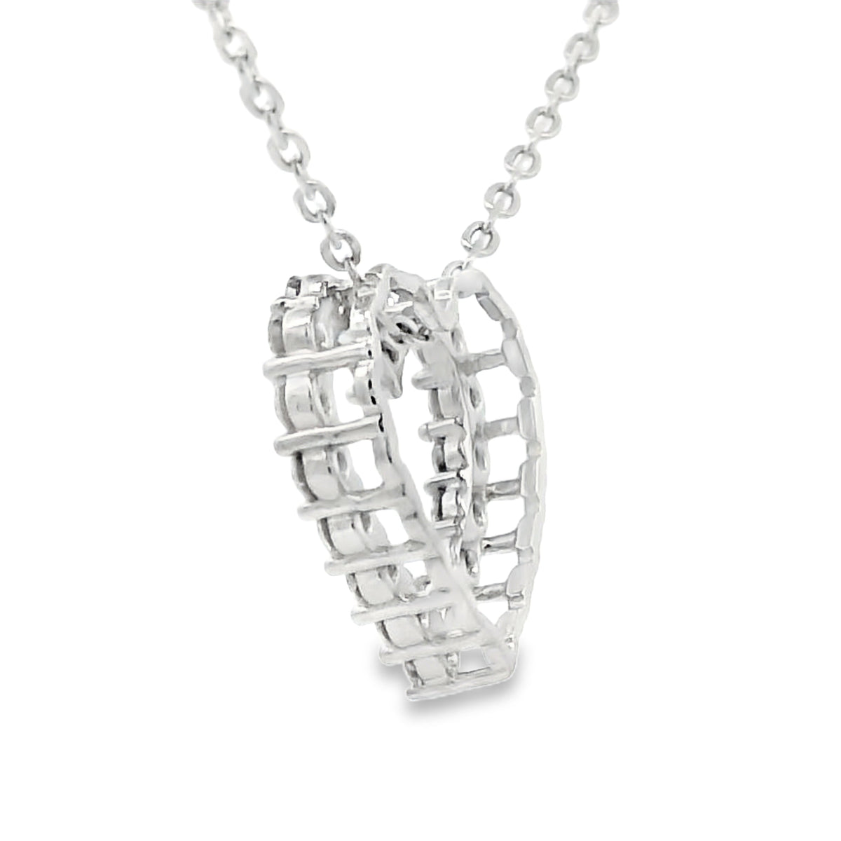 Sterling Silver Lab Grown Diamond Heart Pendant 0.50ctw