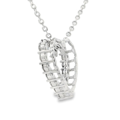 Sterling Silver Lab Grown Diamond Heart Pendant 0.50ctw