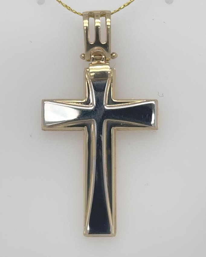 14K Two-Tone Cross Pendant