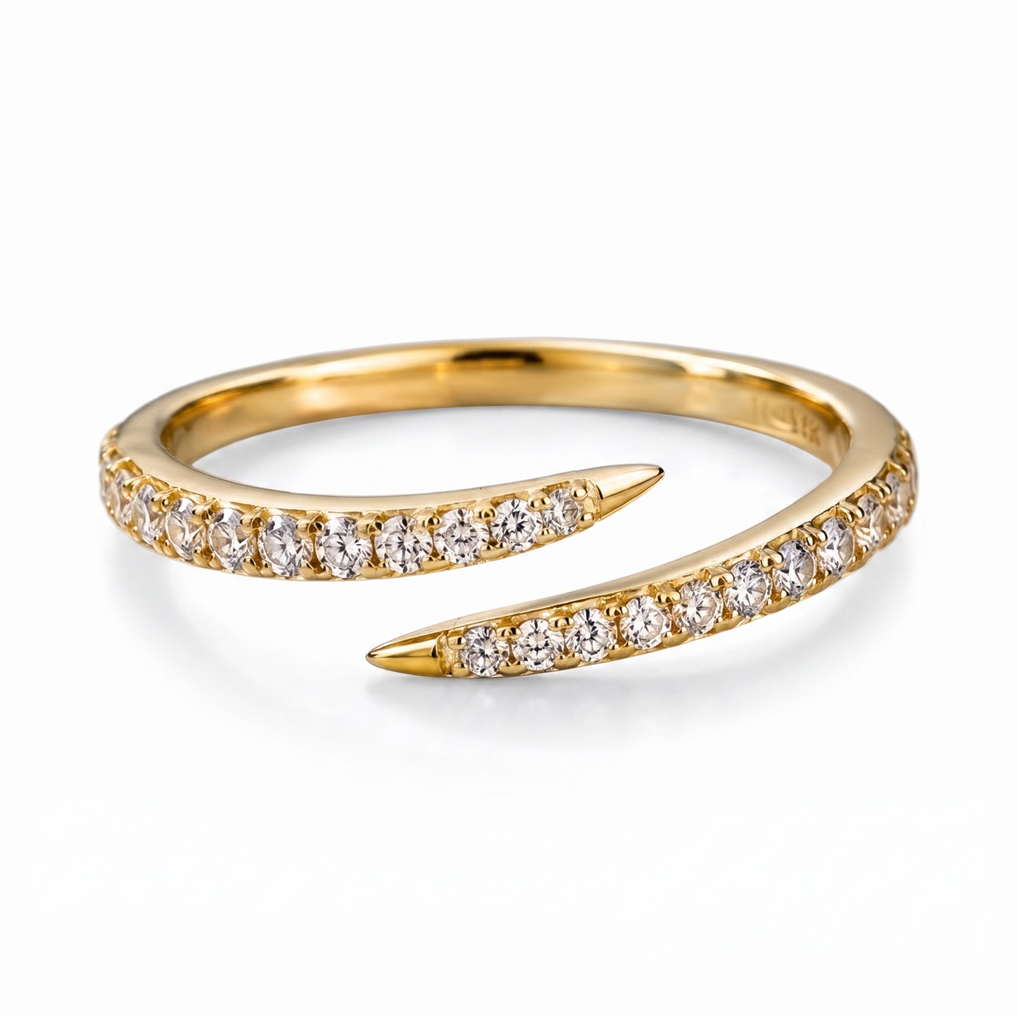 10K Yellow Gold Lab Grown Diamond Bypass Ring for Women