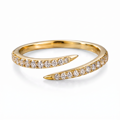 10K Yellow Gold Lab Grown Diamond Bypass Ring for Women