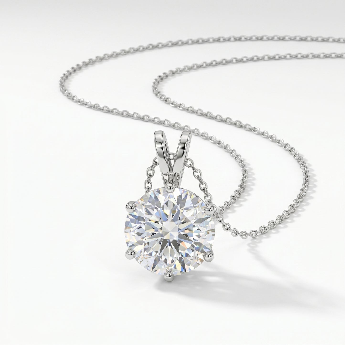14K White Gold 1.50ct Lab-Grown Diamond Solitaire Pendant