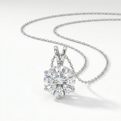 14K White Gold 1.50ct Lab-Grown Diamond Solitaire Pendant