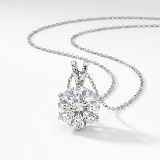 14K White Gold 1.50ct Lab-Grown Diamond Solitaire Pendant