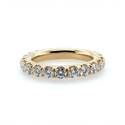 18K Yellow Gold Diamond Wedding Band - 1.98ctw Round Brilliant
