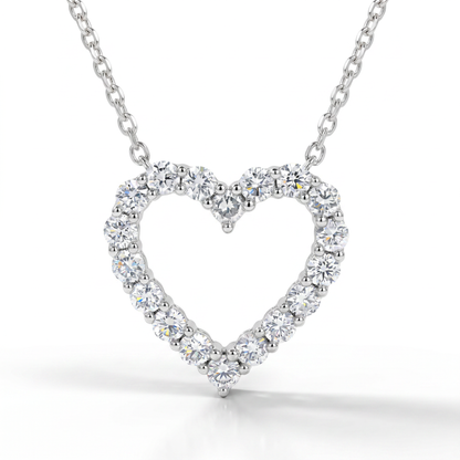 Sterling Silver Lab Grown Diamond Heart Pendant 0.50ctw