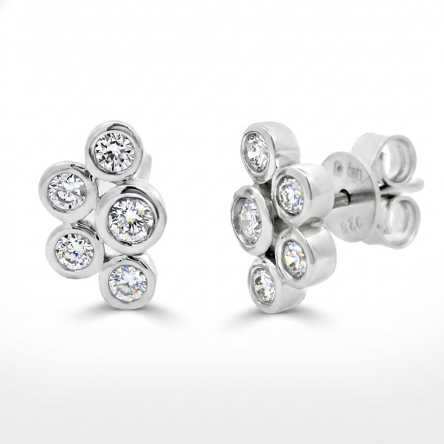 Sterling Silver Lab Grown Diamond Stud Earrings 0.50ctw