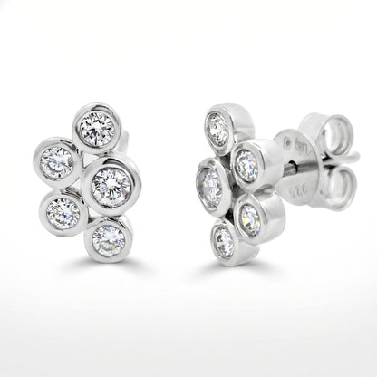 Sterling Silver Lab Grown Diamond Stud Earrings 0.50ctw