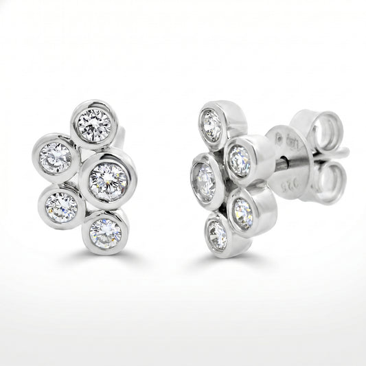 Sterling Silver Lab Grown Diamond Stud Earrings 0.50ctw