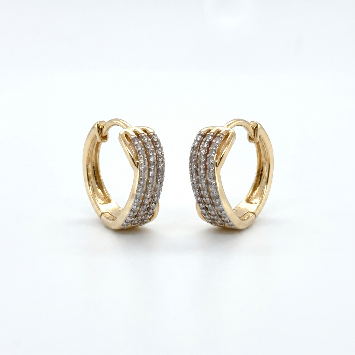 Sterling Silver Vermeil Lab Diamond Hoop Earrings 0.50ctw