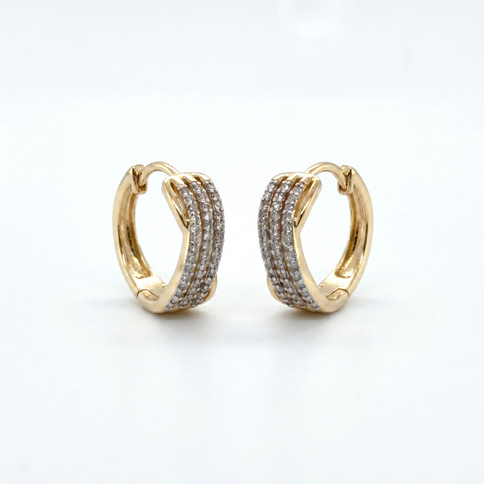 Sterling Silver Vermeil Lab Diamond Hoop Earrings 0.50ctw