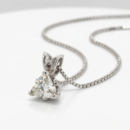 14K White Gold 0.54ct Trillion Diamond Solitaire Pendant