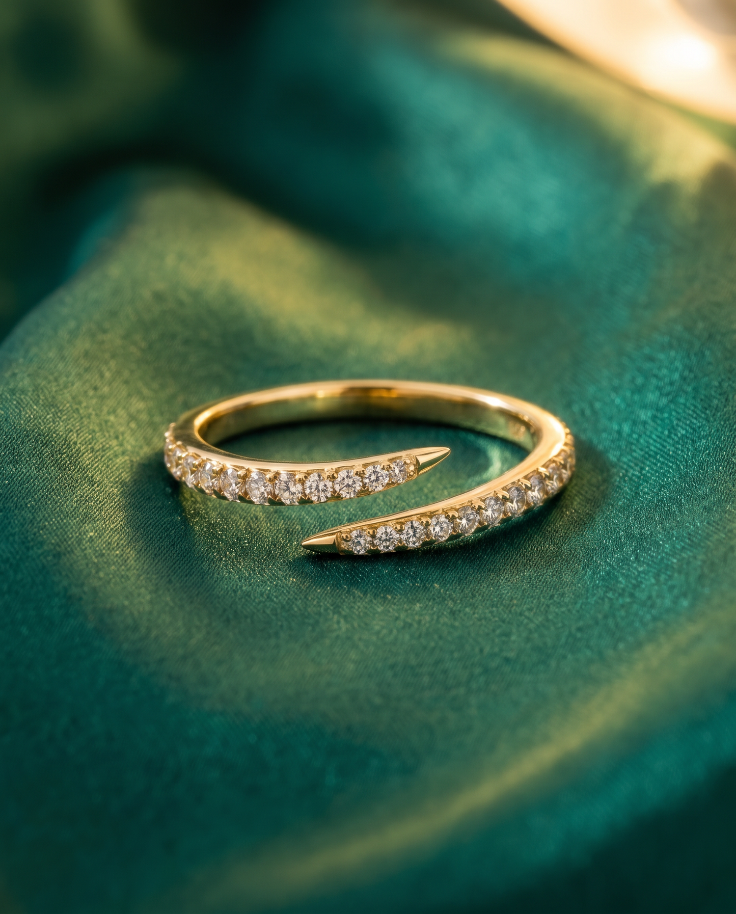 10K Yellow Gold Lab Grown Diamond Bypass Ring for Women