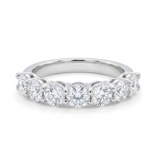 18K White Gold 1.64ct Diamond Wedding Band - Size 6.5