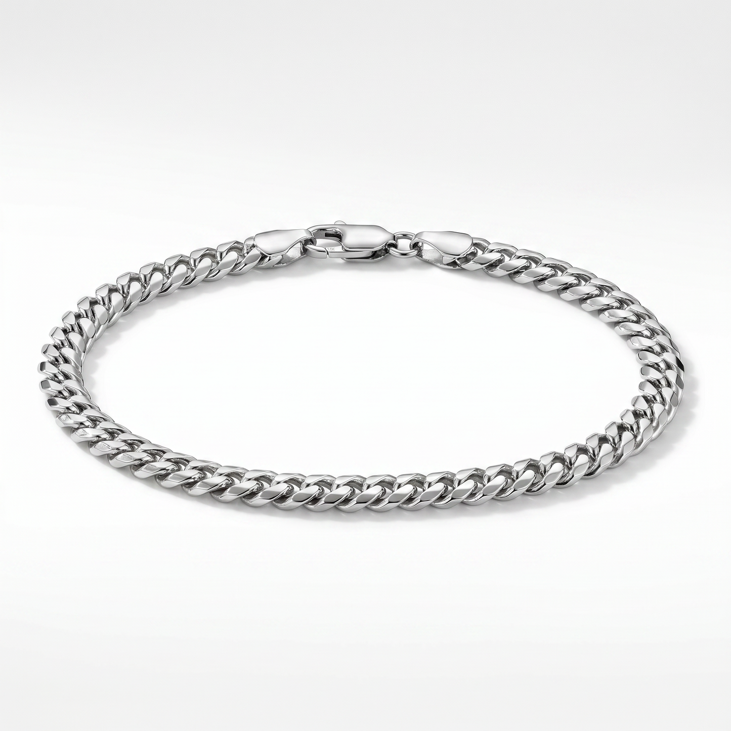 14K White Gold Miami Cuban Link Bracelet - 5.2mm, 8.25"