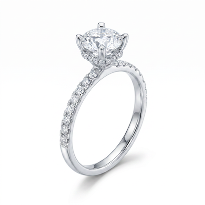18K White Gold 1.32ct Round Diamond Engagement Ring EGL Certified