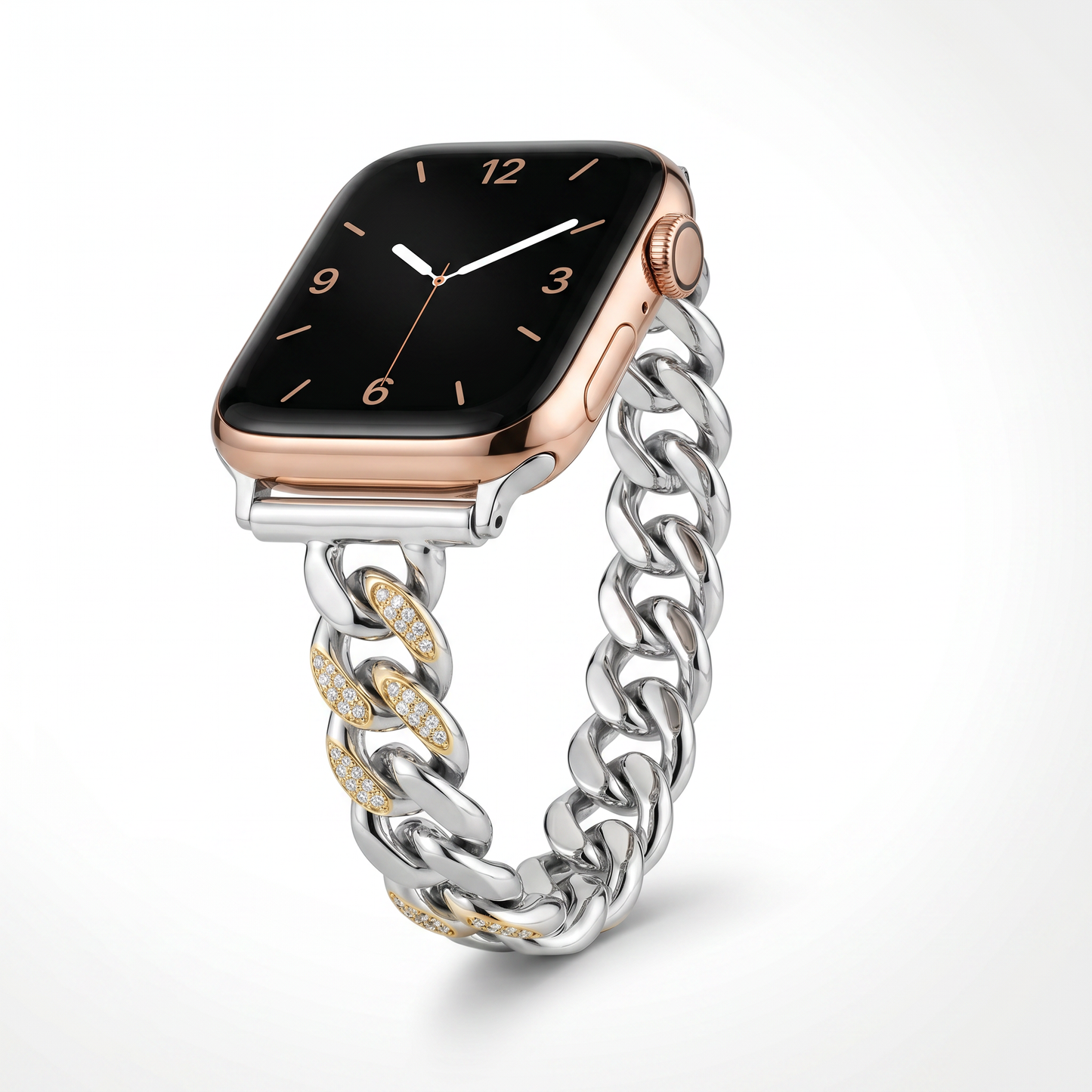 Sterling Silver & 14K Gold Diamond Apple Watch Band - 0.61ctw