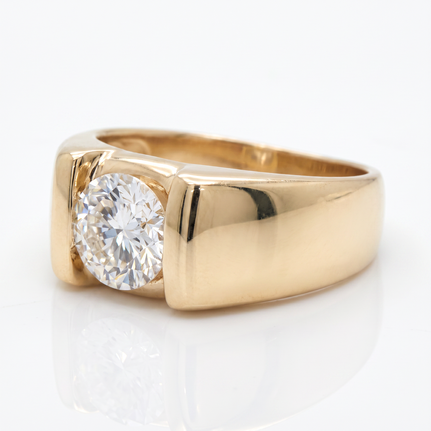 14K Yellow Gold 2.02ct Diamond Solitaire Ring for Men