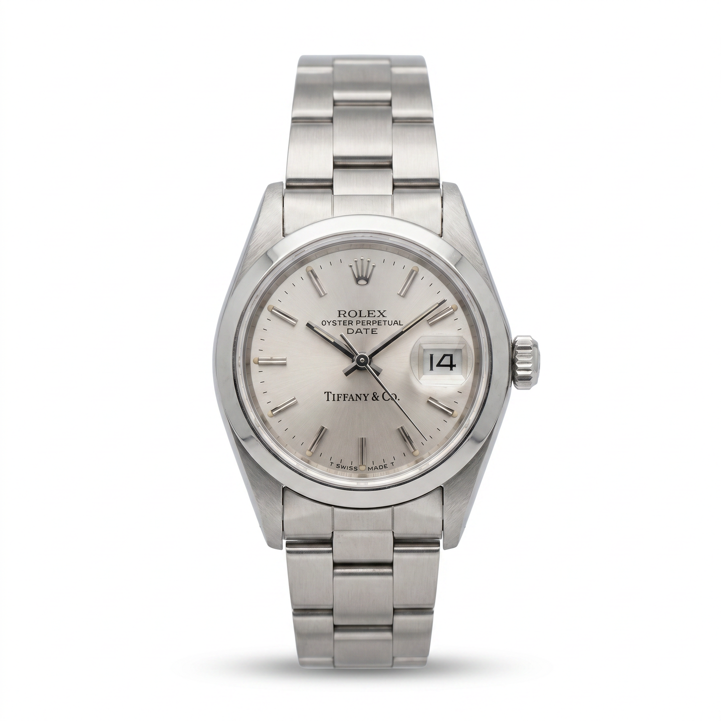 1990 Rolex Date 26mm Tiffany & Co Stainless Steel Watch