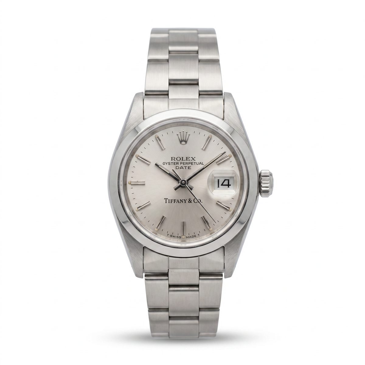 1990 Rolex Date 26mm Tiffany & Co Stainless Steel Watch