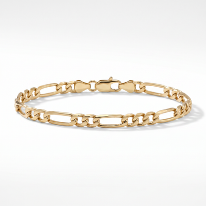 14K Yellow Gold Figaro Bracelet 5.2mm - 8.5 inches