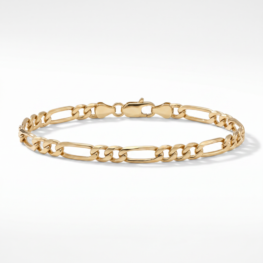 14K Yellow Gold Figaro Bracelet 5.2mm - 8.5 inches