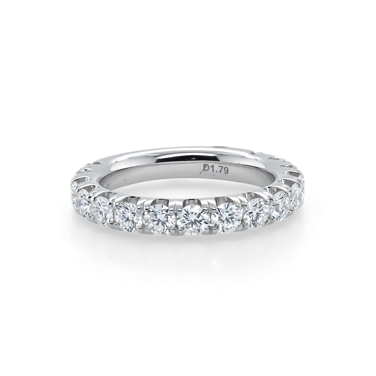 18K White Gold Diamond Wedding Band - 1.79ctw