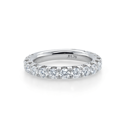 18K White Gold Diamond Wedding Band - 1.79ctw
