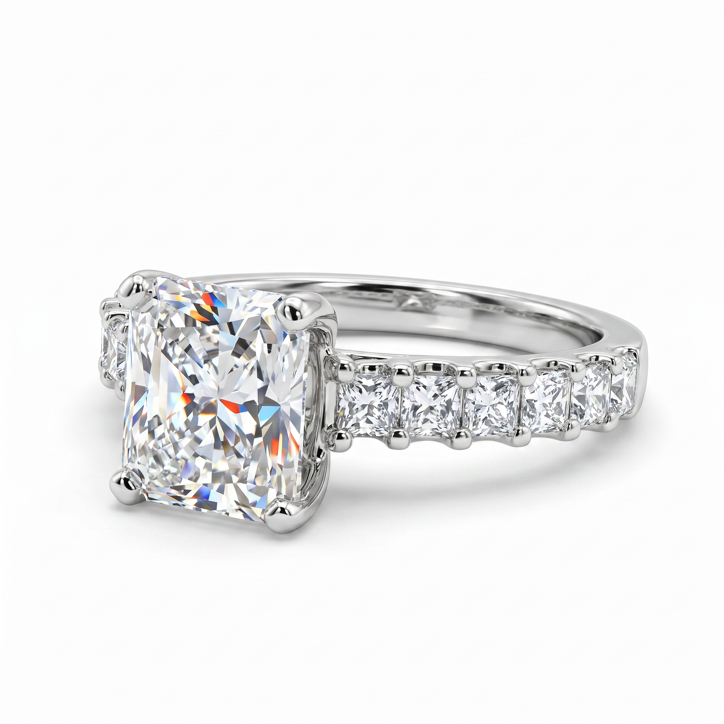 18K White Gold 1.70ct Radiant Cut Diamond Engagement Ring