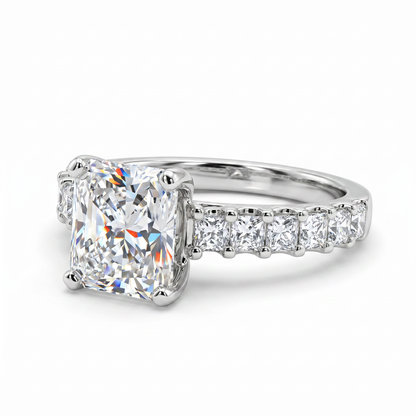 18K White Gold 1.70ct Radiant Cut Diamond Engagement Ring