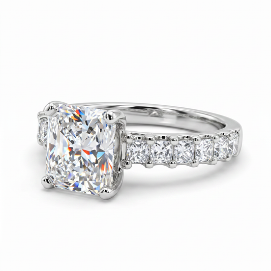 18K White Gold 1.70ct Radiant Cut Diamond Engagement Ring