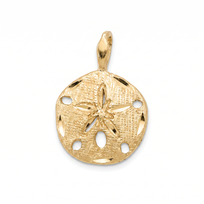 14K Yellow Gold Sand Dollar Charm - 12mm