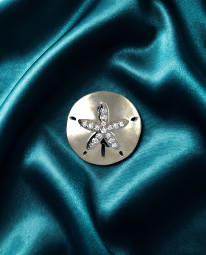 14K Yellow Gold Diamond Sand Dollar Pendant - 0.16ctw