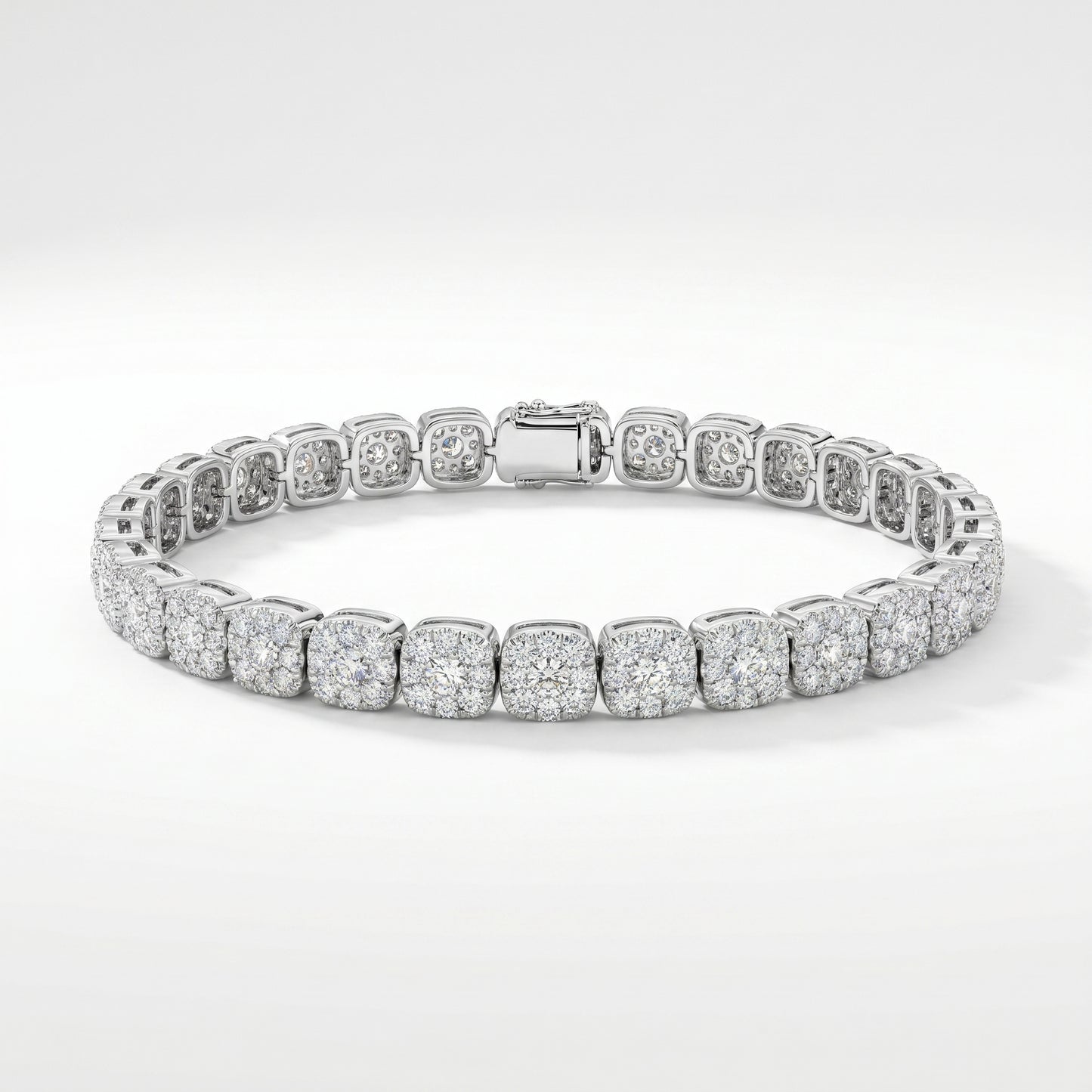 14K White Gold Diamond Tennis Bracelet - 5.0ctw Round Brilliant Cut