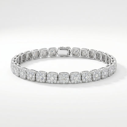 14K White Gold Diamond Tennis Bracelet - 5.0ctw Round Brilliant Cut