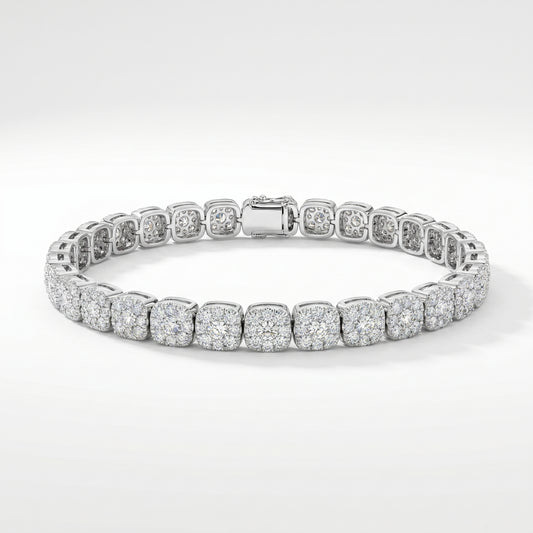 14K White Gold Diamond Tennis Bracelet - 5.0ctw Round Brilliant Cut